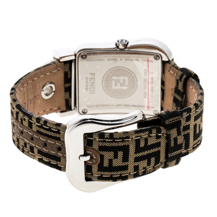 Pre Owned Fendi Mother of Pearl Stainless Steel B.Fendi 3800G Women's Wristwatch 33 mm