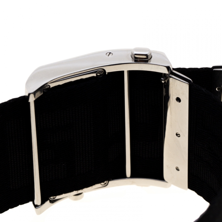 Fendi Black Stainless Steel Diamond Zip Code 1120G Women's Wristwatch 46 mm
