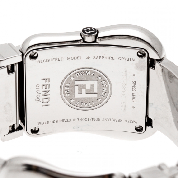 Pre Owned Fendi Black Stainless Steel B.Fendi 3800G Women's Wristwatch 33 mm