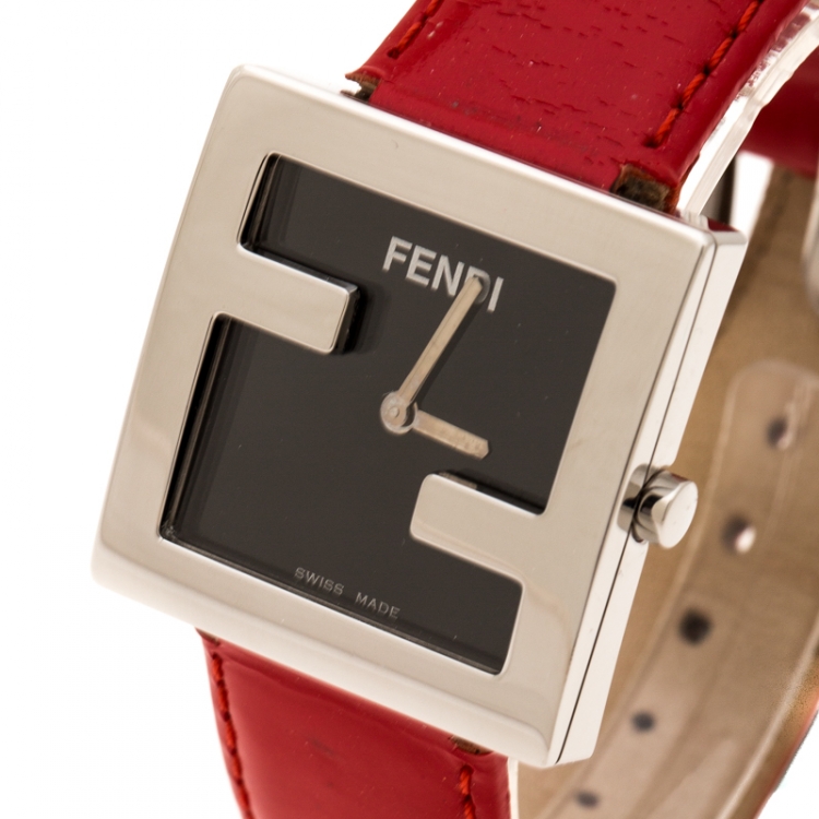 Pre Owned Fendi Black Stainless Steel 4000L Women's Wristwatch 31 mm
