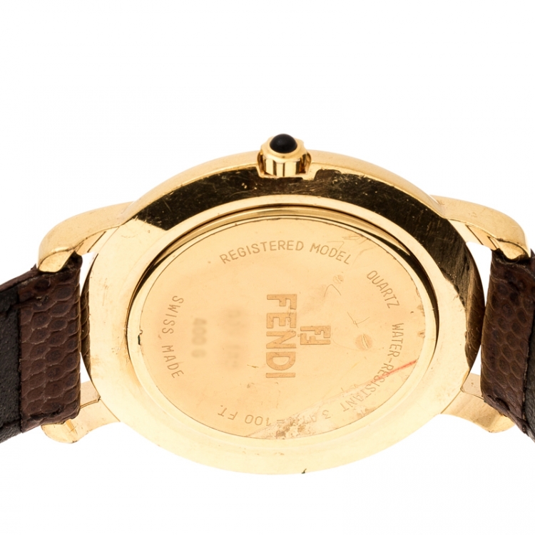 Pre Owned Fendi Gold Plated 400G Women's Wristwatch 36 mm