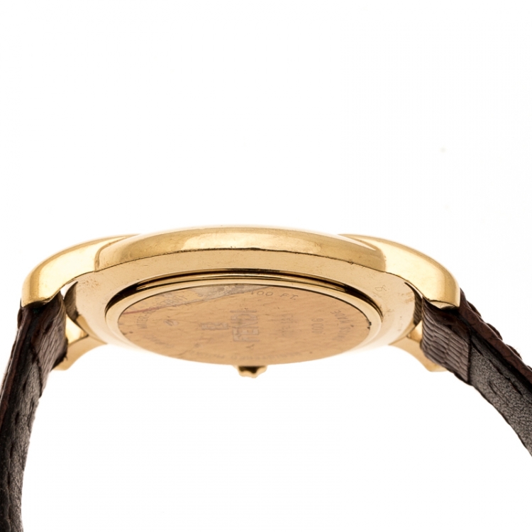 Pre Owned Fendi Gold Plated 400G Women's Wristwatch 36 mm