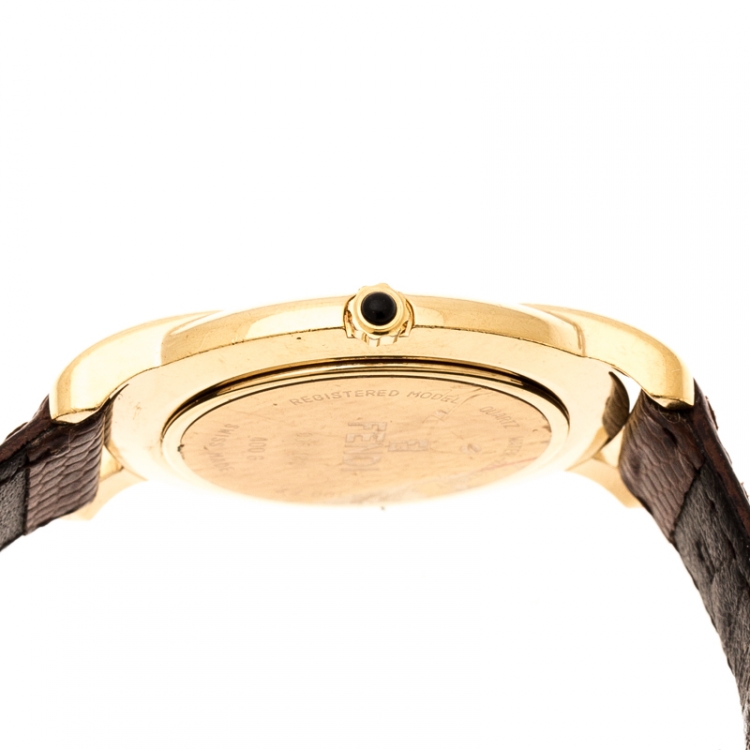 Pre Owned Fendi Gold Plated 400G Women's Wristwatch 36 mm