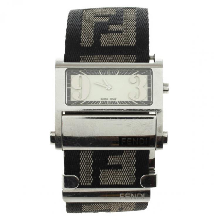 Pre Owned Fendi Cream Zip Code Womens Wristwatch 32 MM