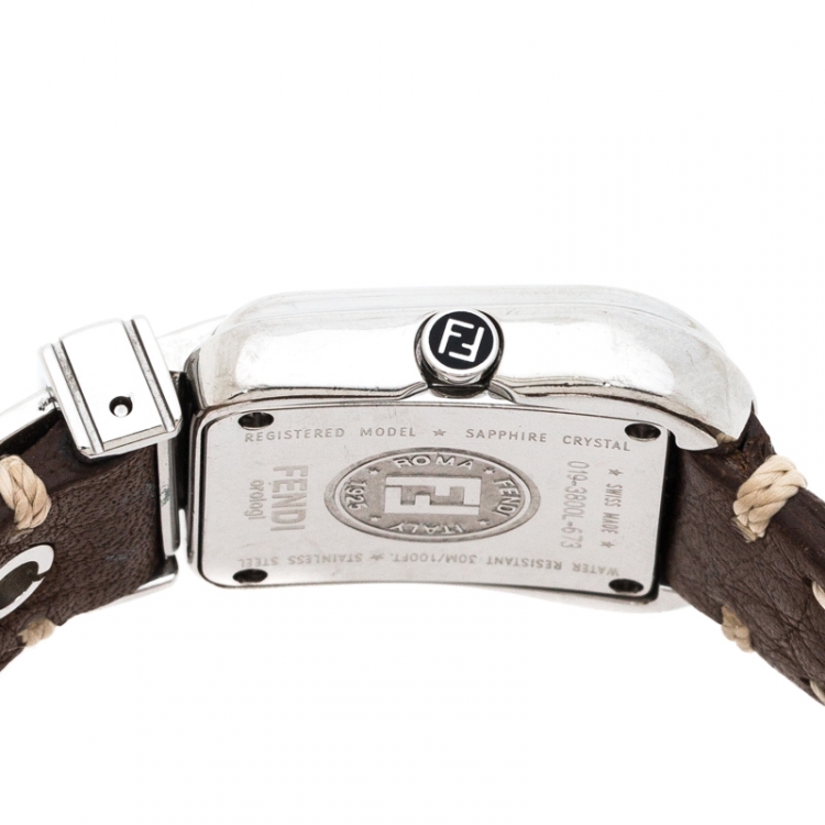 Pre Owned Fendi Mother of Pearl Stainless Steel B.Fendi 3800L Women's Wristwatch 23 mm