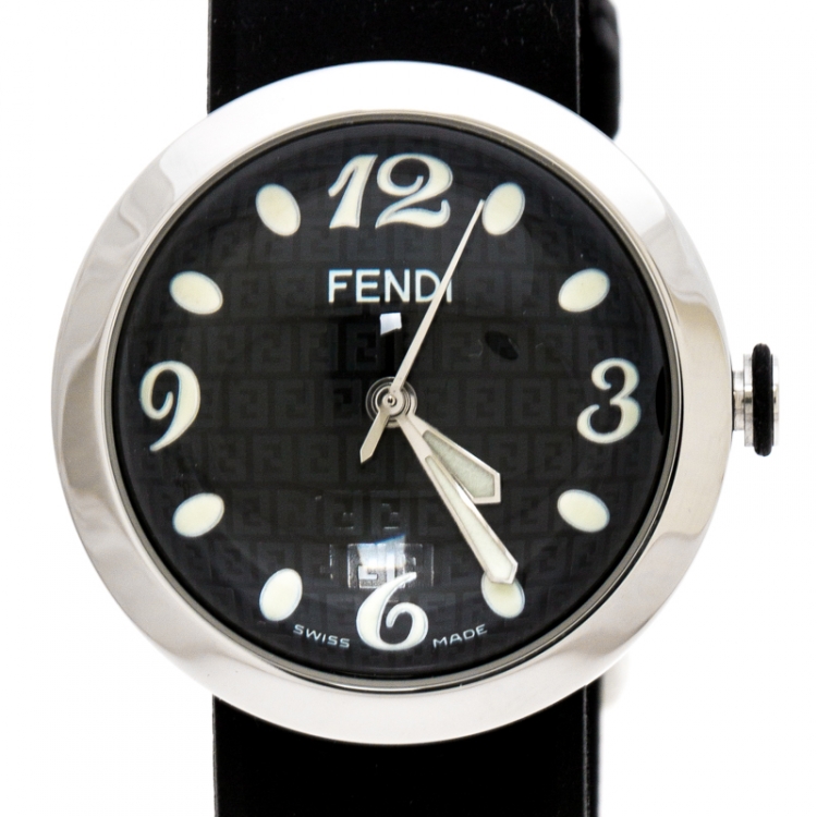 Pre Owned Fendi Black Stainless Steel 8010 G Women's Wristwatch 36MM