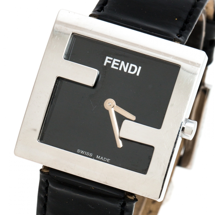 Pre Owned Fendi Black Stainless Steel 4000L Women's Wristwatch 31MM