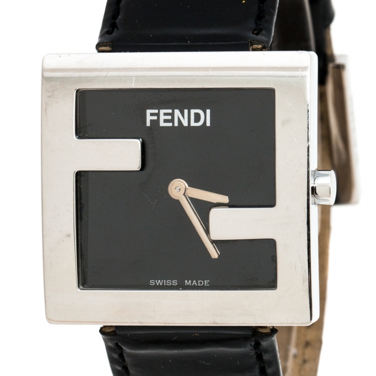 Pre Owned Fendi Black Stainless Steel 4000L Women's Wristwatch 31MM