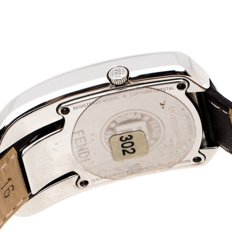 Pre Owned Fendi White Stainless Steel Chameleon Women's Wristwatch 29 MM