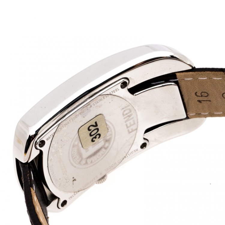 Pre Owned Fendi White Stainless Steel Chameleon Women's Wristwatch 29 MM