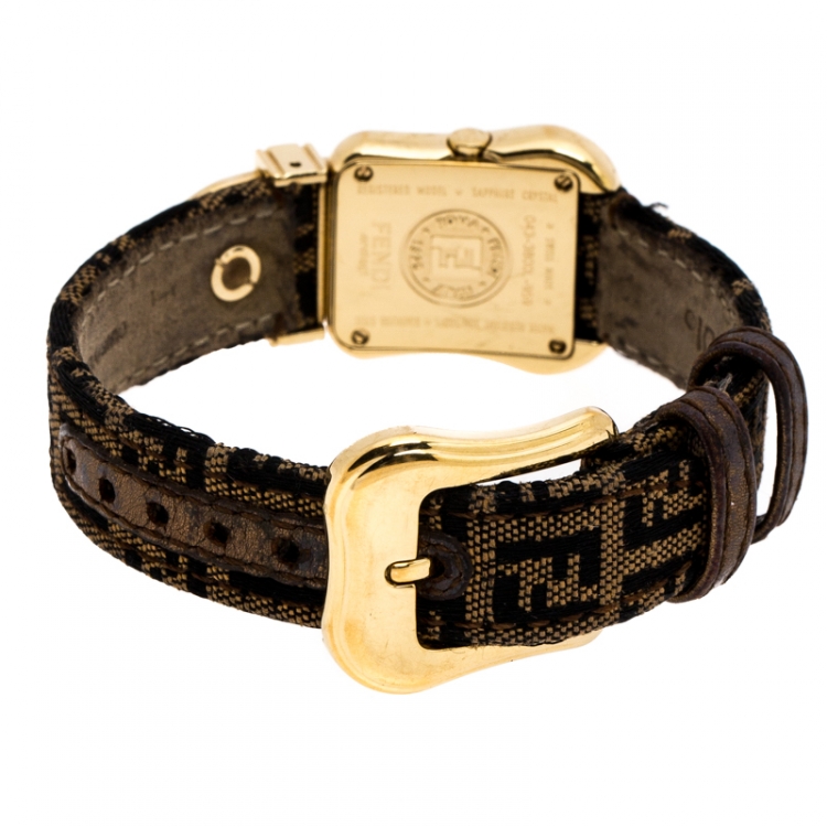 Pre Owned  Fendi Mother of Pearl Gold Plated Stainless Steel B.Fendi 3800L Women's Wristwatch 23 mm