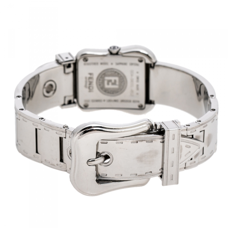 Pre Owned Fendi Black Stainless Steel B.Fendi 3800L Women's Wristwatch 23 mm