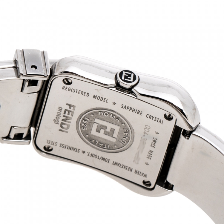 Pre Owned Fendi Black Stainless Steel B.Fendi 3800L Women's Wristwatch 23 mm
