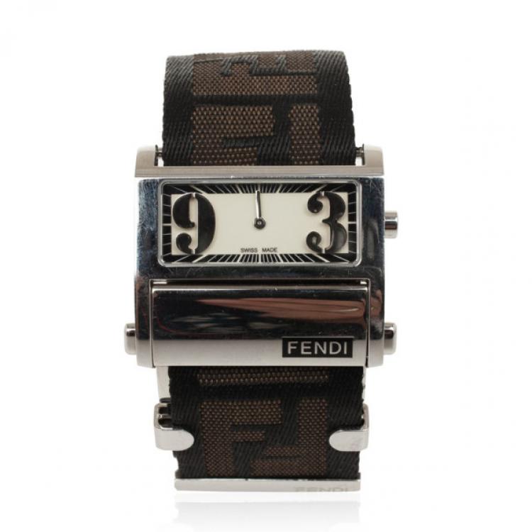 Pre Owned Fendi Cream Zip Code Womens Wristwatch 40 MM