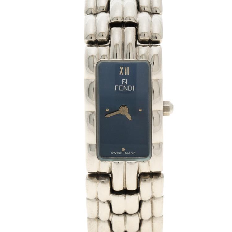 Pre Owned Fendi Blue Stainless Steel 660L Women's Wristwatch 14MM
