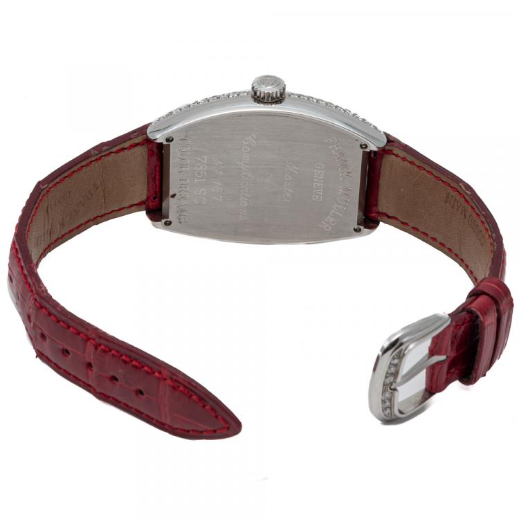 Pre Owned Franck Muller White Color Dreams Steel & Diamond Automatic Women's Wristwatch 31 MM