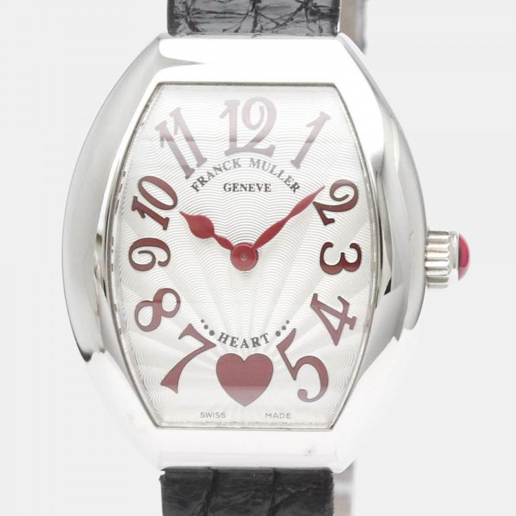 Pre Owned Franck Muller Silver Stainless Steel Heart to Heart 5002S QZ C6H Quartz Women's Wristwatch 26 mm