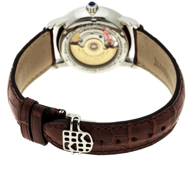 Pre Owned Frederique Constant White Mother of Pearl Stainless Steel Heart Beat Women's Wristwatch 35 mm