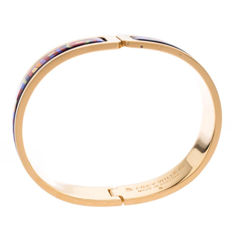 Pre Owned Frey Wille Hommage à Hundertwasser Spiral of Life Multicolor Fire Enamel Ballerina Bracelet S