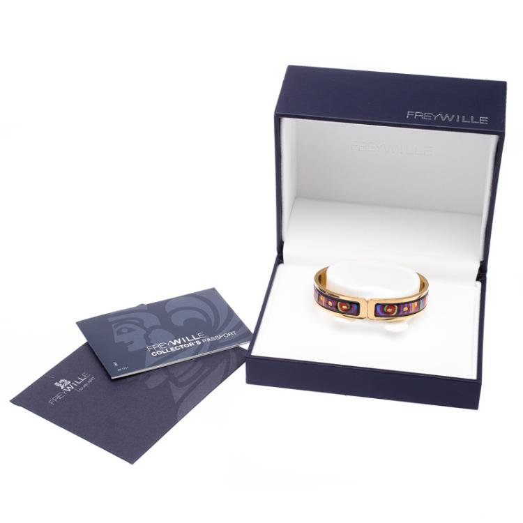 Pre Owned Frey Wille Hommage à Hundertwasser Spiral of Life Multicolor Fire Enamel Ballerina Bracelet S