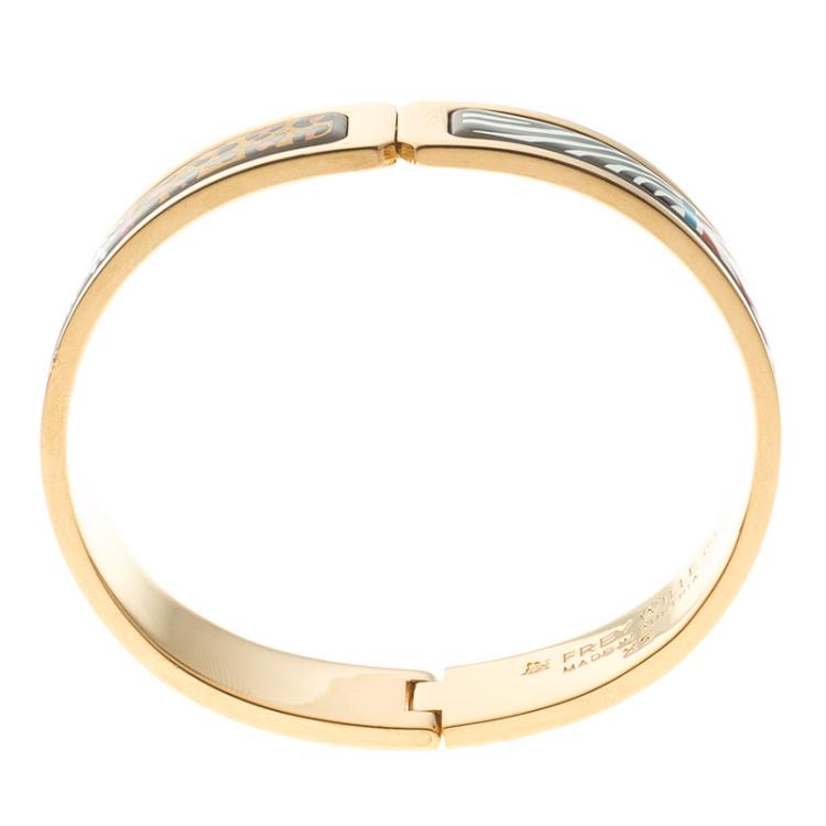 Pre Owned Frey Wille Spirit Of Africa Safari Multicolor Fire Enamel Ballerina Bracelet XS