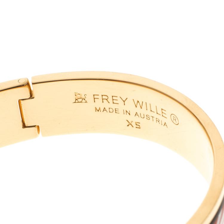 Pre Owned Frey Wille Spirit Of Africa Safari Multicolor Fire Enamel Ballerina Bracelet XS