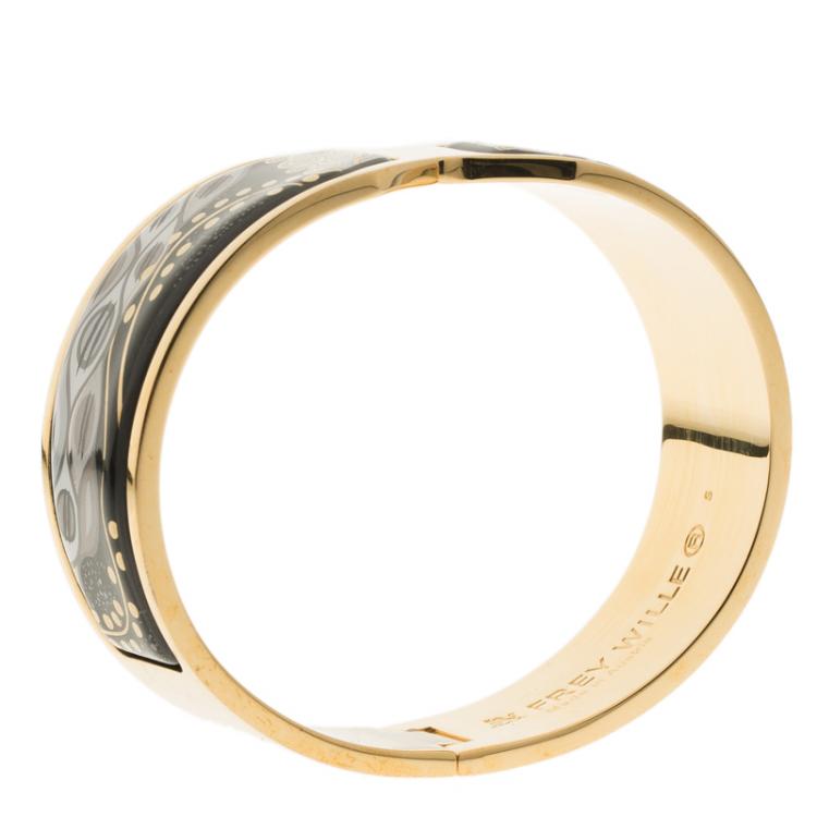 Pre Owned Frey Wille Hommage À Gustav Klimt Nixe Fire Enamel Gold Plated Contessa Clasp Bracelet S