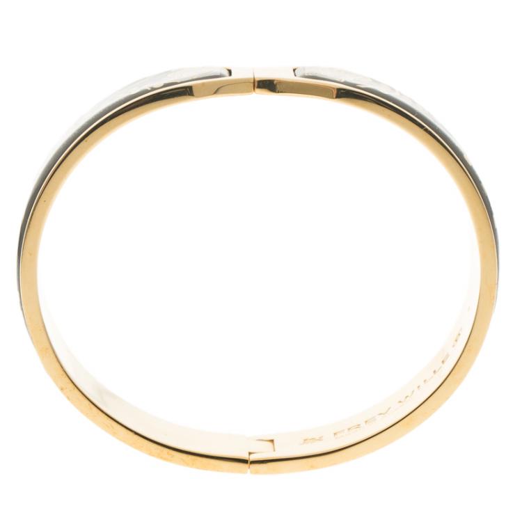 Pre Owned Frey Wille Hommage À Gustav Klimt Nixe Fire Enamel Gold Plated Contessa Clasp Bracelet S