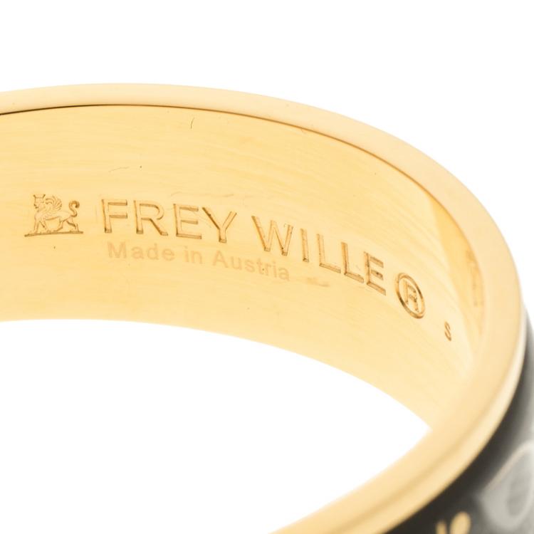 Pre Owned Frey Wille Hommage À Gustav Klimt Nixe Fire Enamel Gold Plated Contessa Clasp Bracelet S