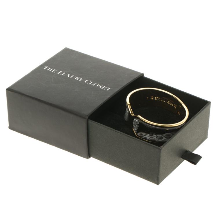 Pre Owned Frey Wille Hommage À Gustav Klimt Nixe Fire Enamel Gold Plated Contessa Clasp Bracelet S