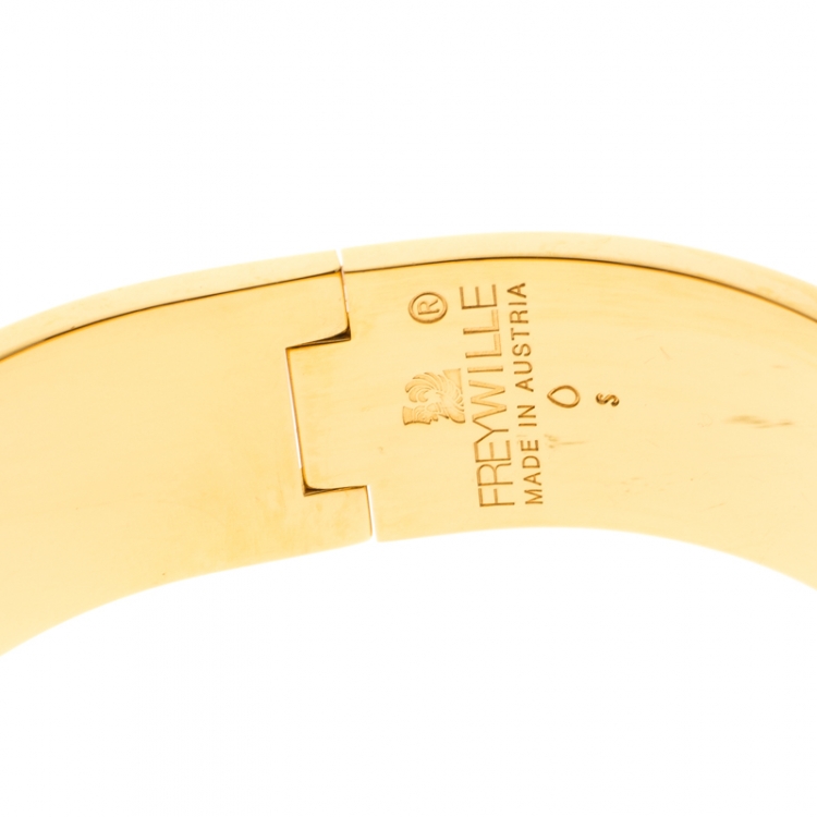 Pre Owned Frey Wille Hommage À Alphonse Mucha Fire Enamel Gold Plated Royal Clasp Bracelet S
