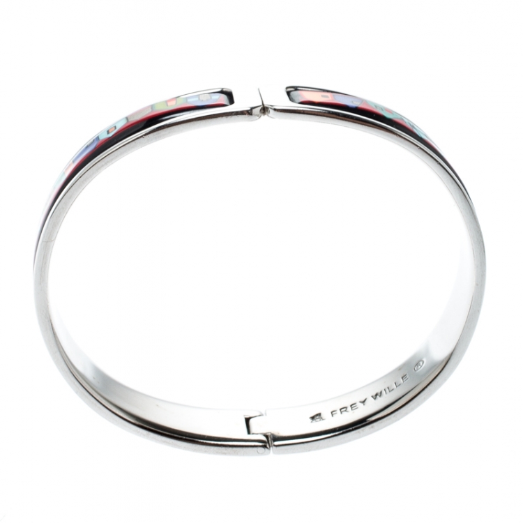 Pre Owned Frey Wille Hundertwasser Street Rivers Multicolor Fire Enamel Ballerina Bracelet 