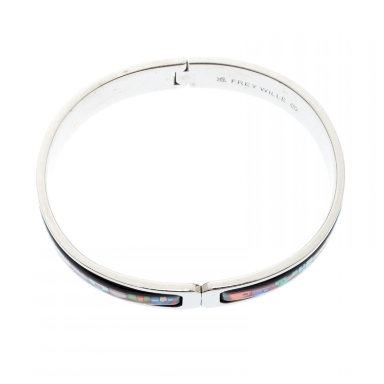 Pre Owned Frey Wille Hundertwasser Street Rivers Multicolor Fire Enamel Ballerina Bracelet 