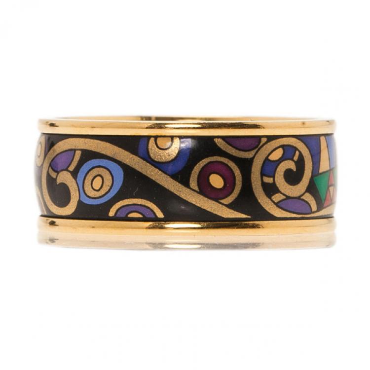 مملوكة مسبقًا Frey Wille Gold-Plated Multicolor Ring Size 57