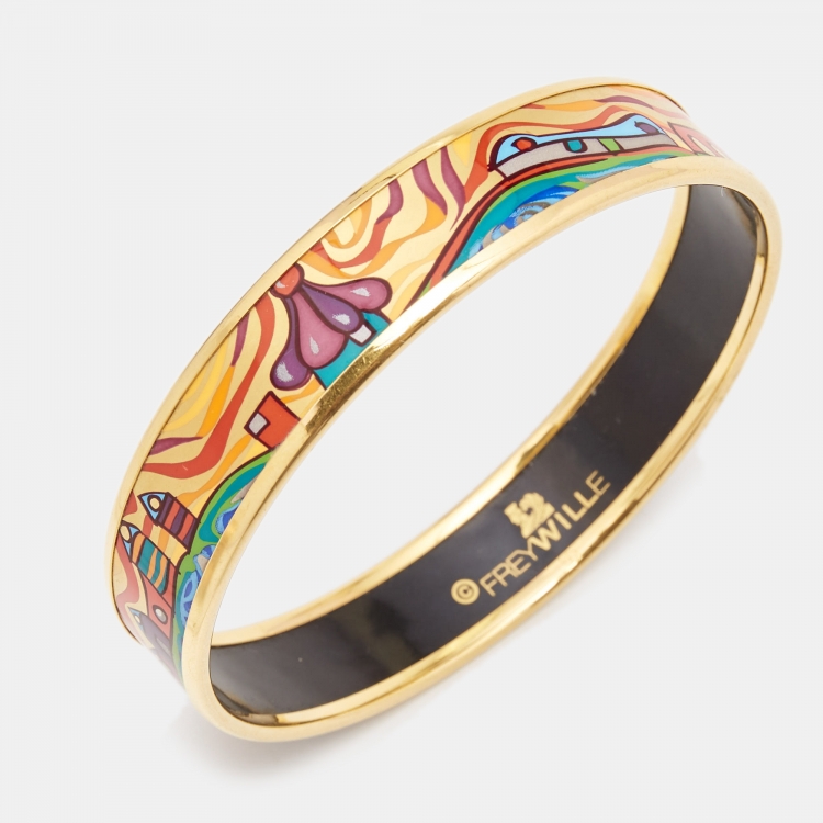 Pre Owned Frey Wille Hommage à Hundertwasser Imperial Bordered Miss Bangle 
