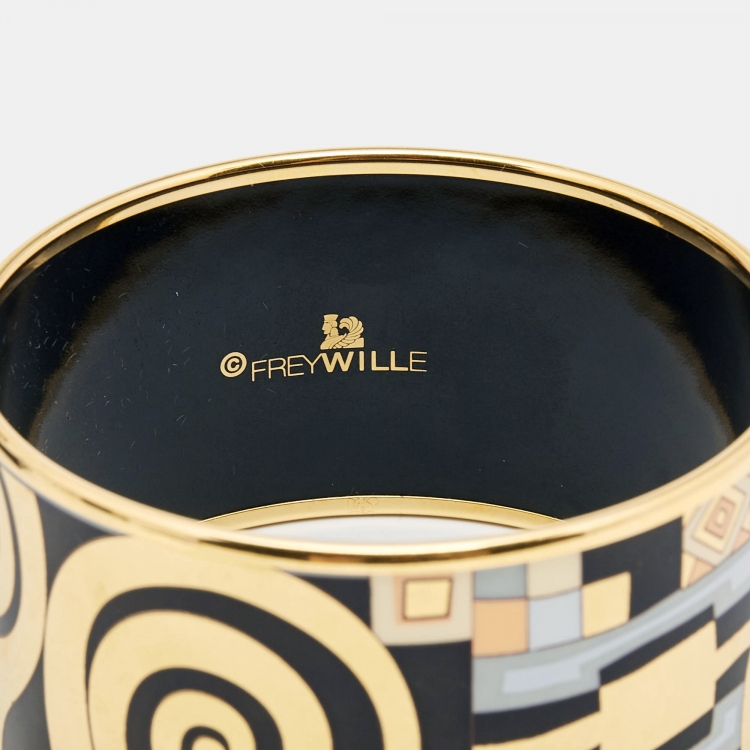 Pre Owned Frey Wille Hommage à Gustav Klimt Adele Bloch-Bauer Bordered Bangle