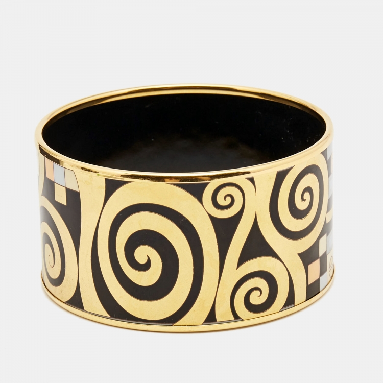 Pre Owned Frey Wille Hommage à Gustav Klimt Adele Bloch-Bauer Bordered Bangle