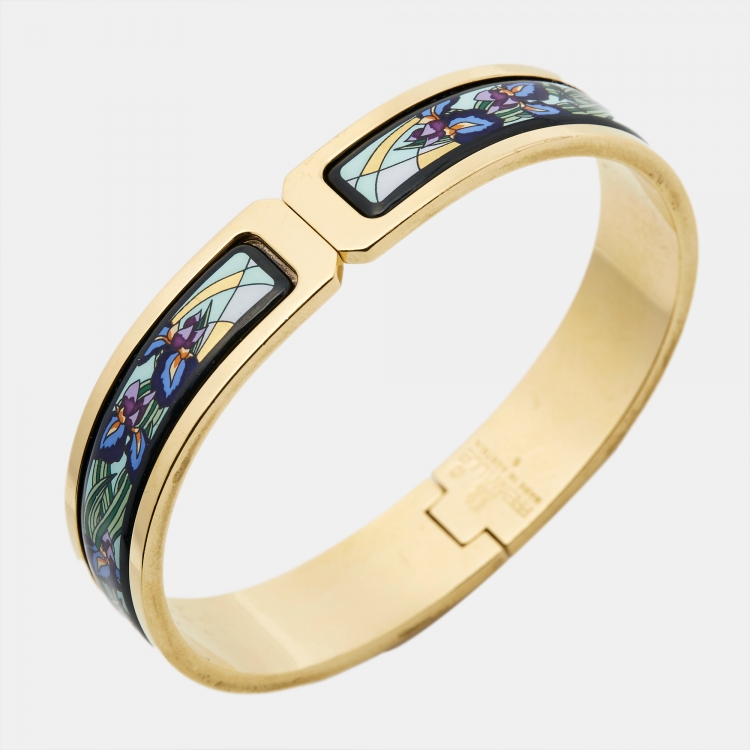 Pre Owned Frey Wille Fire Enamel Gold Tone Bracelet