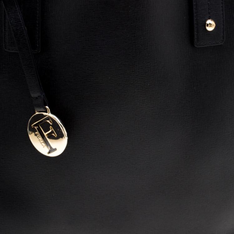 Pre Owned Furla Black Leather Medium Musa Tote