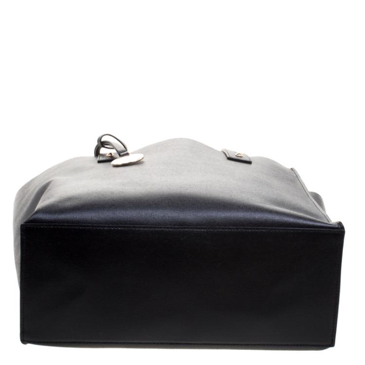 Pre Owned Furla Black Leather Medium Musa Tote