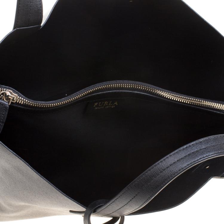 Pre Owned Furla Black Leather Medium Musa Tote