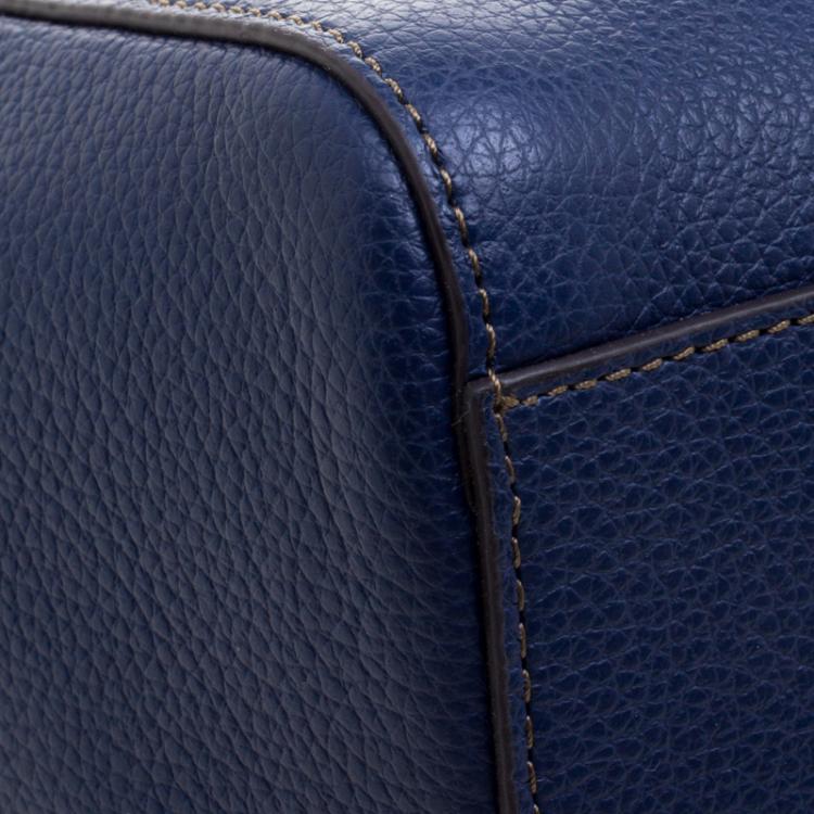 Pre Owned Furla Navy Blue Leather Medium Amelia Tote