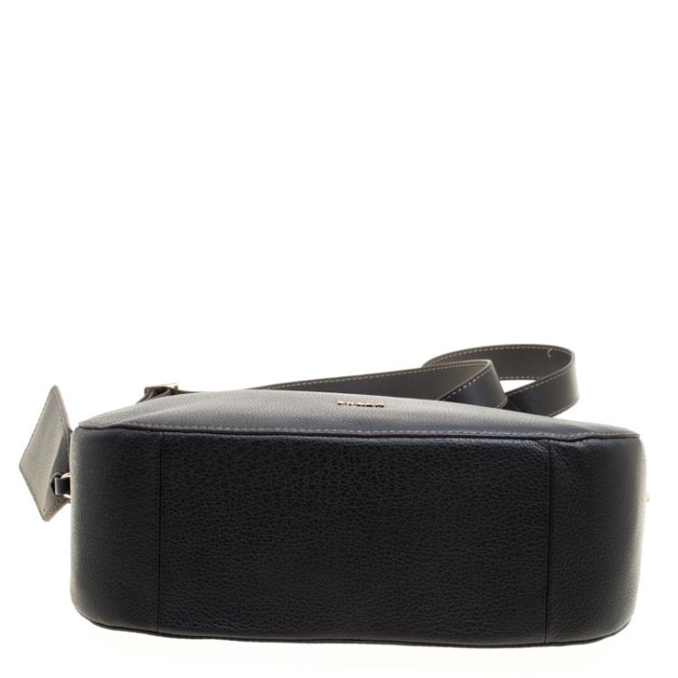 Pre Owned Furla Black Leather Medium Emma Hobo 