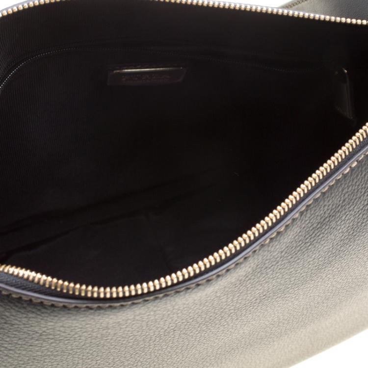 Pre Owned Furla Black Leather Medium Emma Hobo 