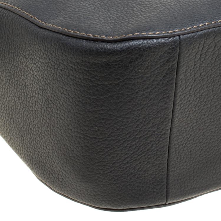 Pre Owned Furla Black Leather Medium Emma Hobo 