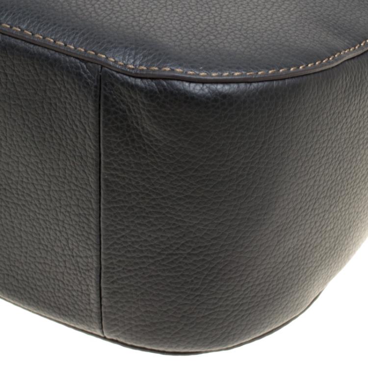 Pre Owned Furla Black Leather Medium Emma Hobo 