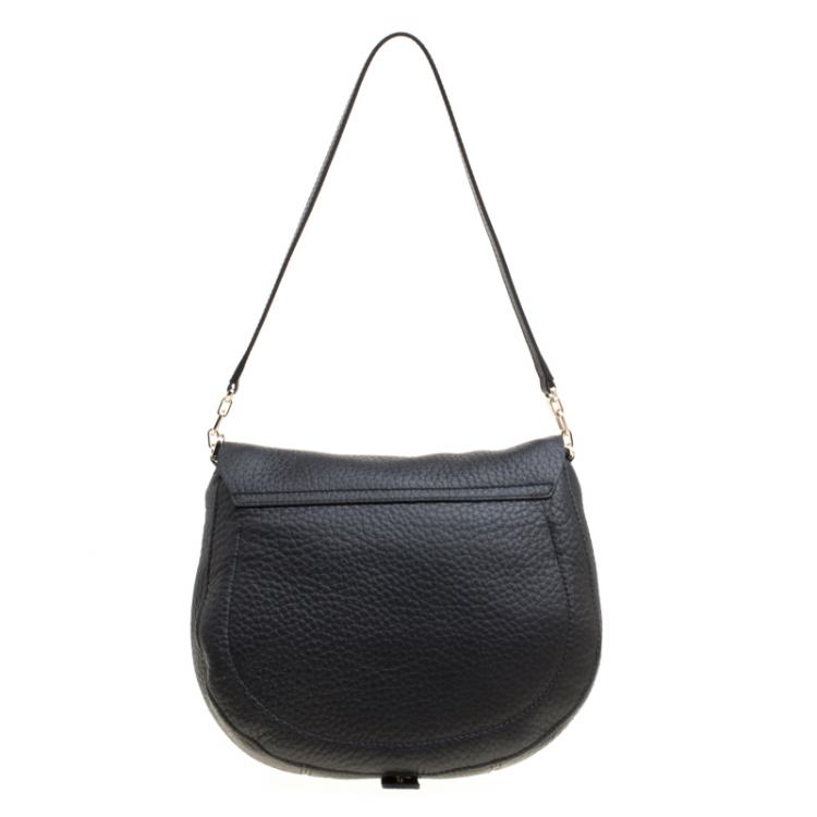 Pre Owned Furla Black Leather Small Club Crossbody Bag