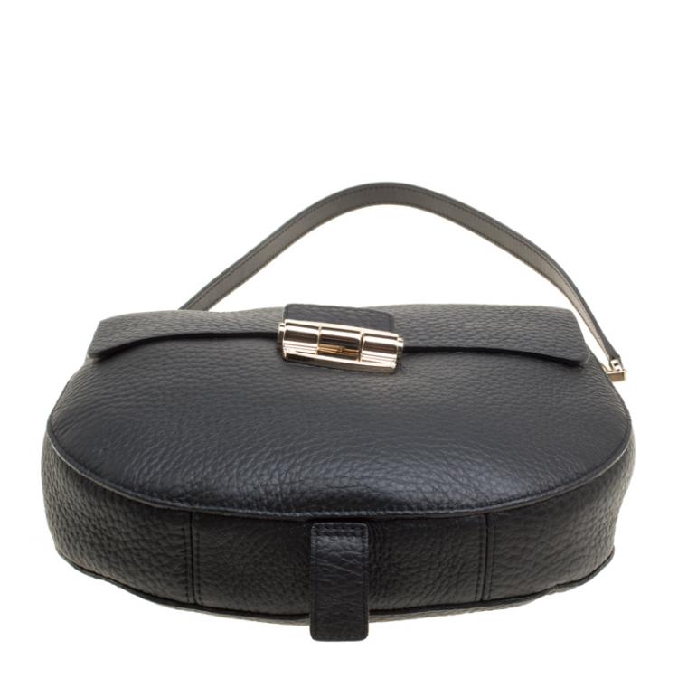 Pre Owned Furla Black Leather Small Club Crossbody Bag