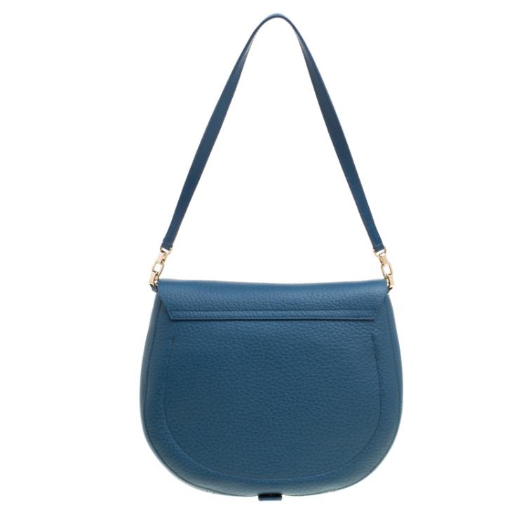 Pre Owned Furla Blue Leather Small Club Crossbody Bag