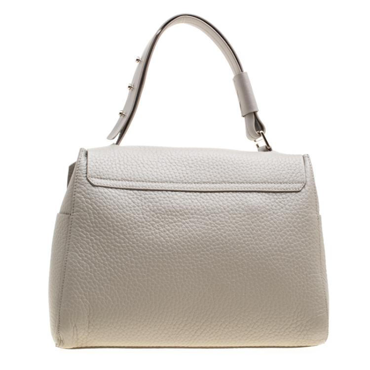 Pre Owned Furla Grey Leather Medium Capriccio Top Handle Bag